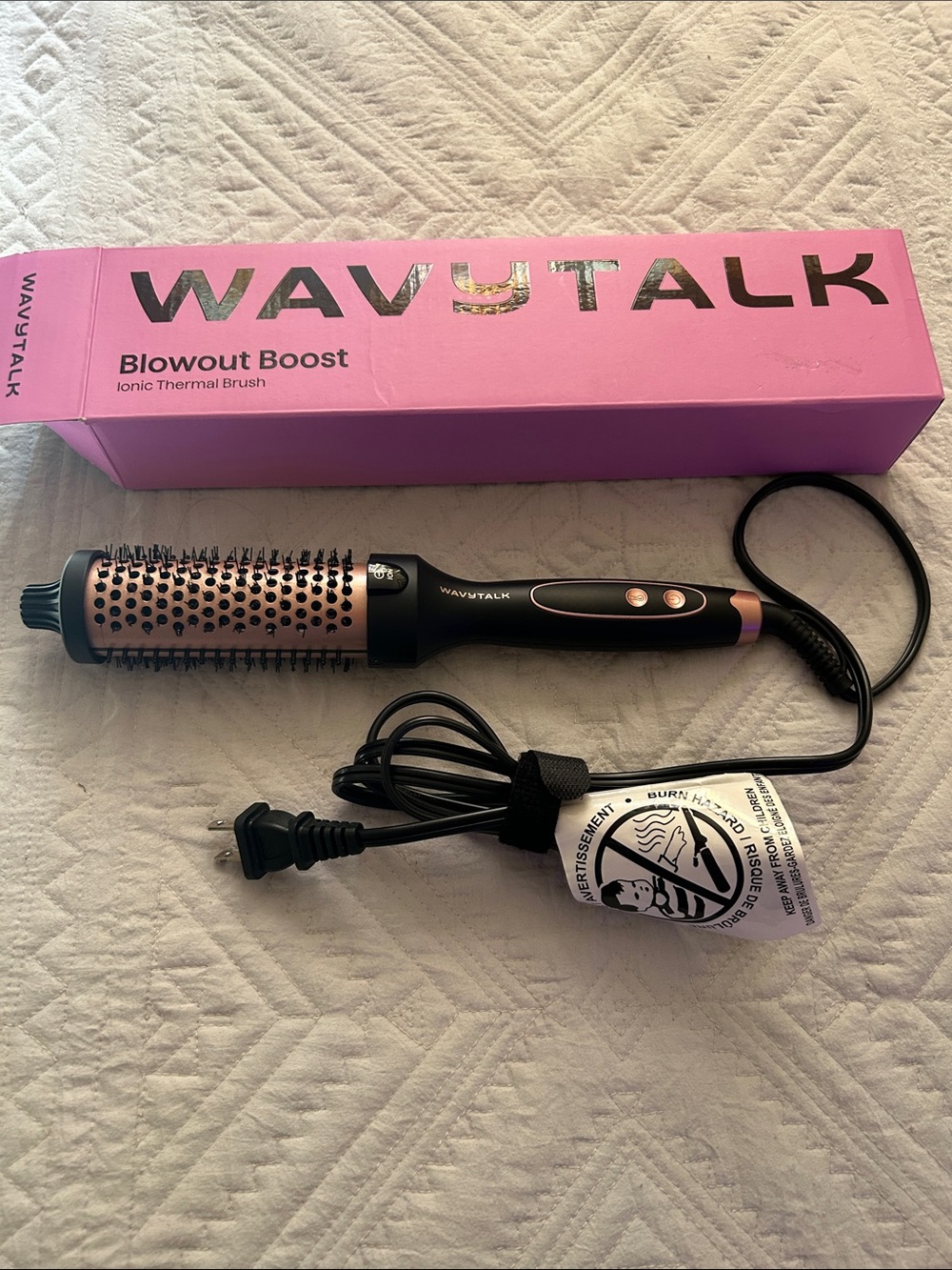 Open Box Wavytalk Blowout Boost Ionic Thermal Brush - Rose Gold Model 196